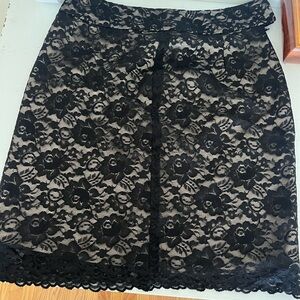 Banana Republic Black Floral Lace Mini Skirt